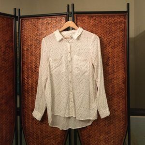 Euro Polka Dot Button Down Dress Shirt In Medium
